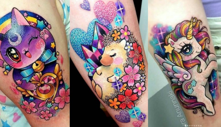 Tatuajes Kawaii de Laura Anunnaki.