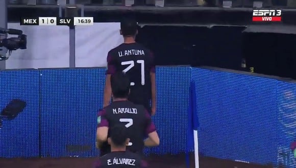 Antuna puso el 1-0 de México vs. El Salvador. (Foto: captura de pantalla - ESPN 3)
