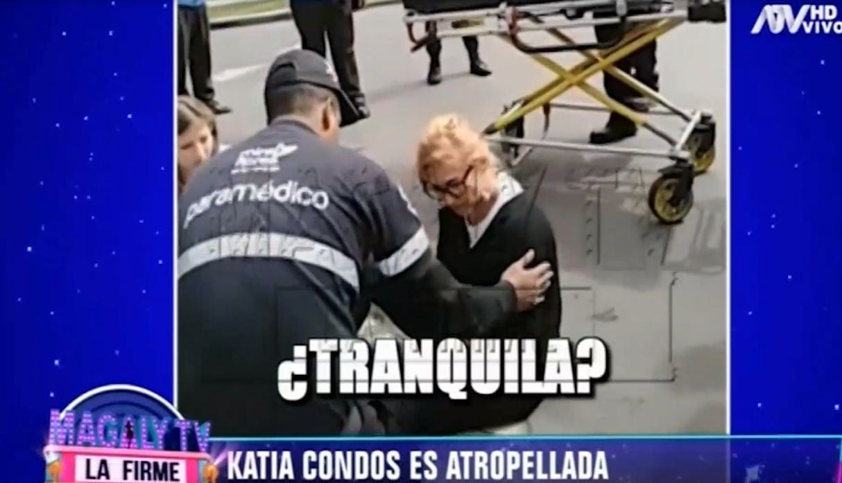 Katia Condos fue atropellada en Miraflores. (Capturas: Magaly Tv. La firme)
