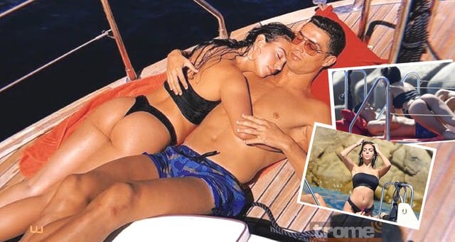 Cristiano Ronaldo y Georgina Rodríguez buscaron el relax en las costas italianas (Créditos: Just Jared)