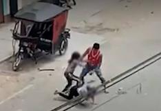 Chimbote: ¡INDIGNANTE! Graban a mototaxista golpeando a su pareja y su hija en la calle, pero lo dejan libre