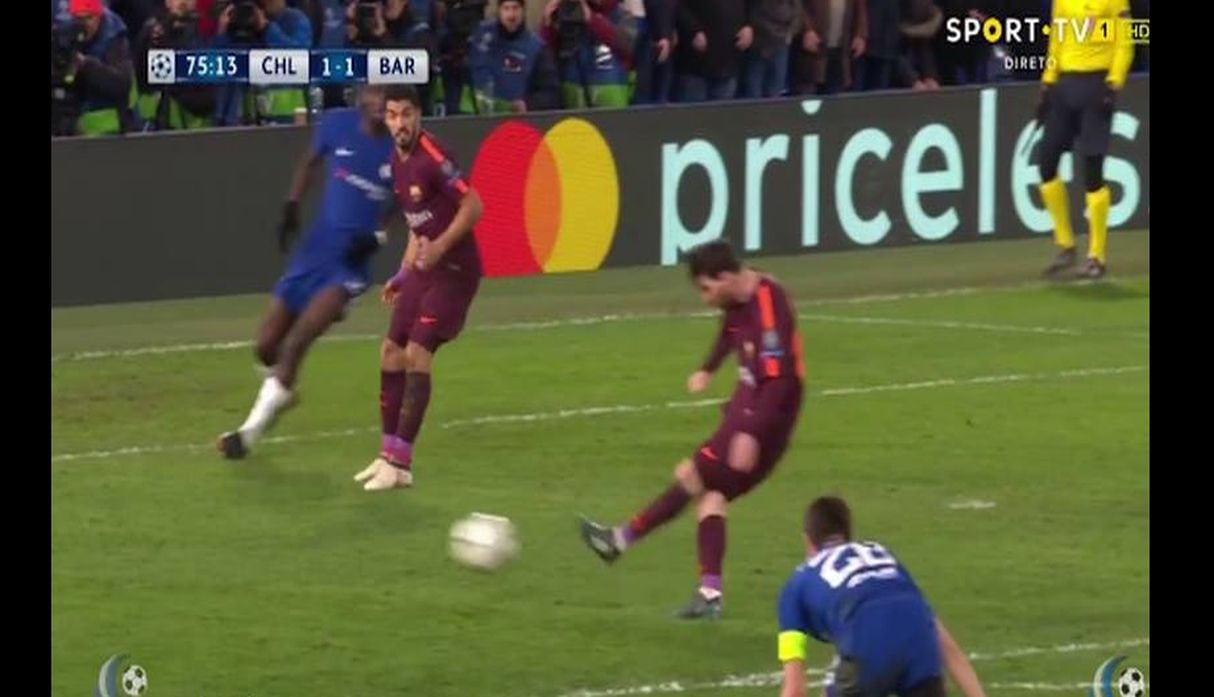 Lionel Messi anotó el empate en el Barcelona vs Chelsea.