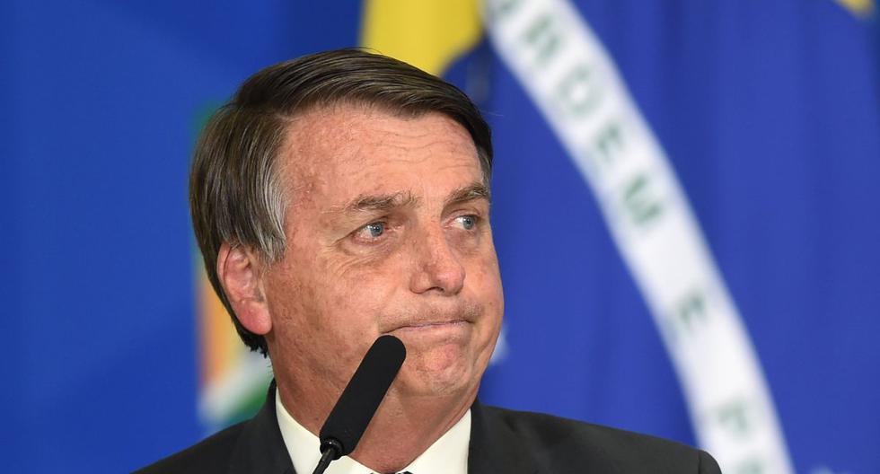 El presidente brasileño, Jair Bolsonaro, es visto pronunciando un discurso. (AFP/EVARISTO SA).