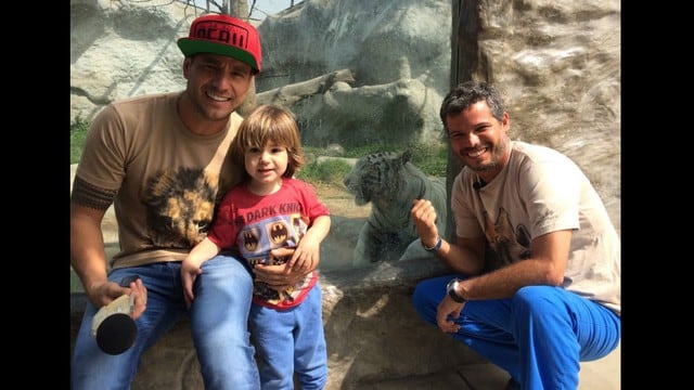 Yaco Eskenazi y Liam en el Zoológico de Huachipa.