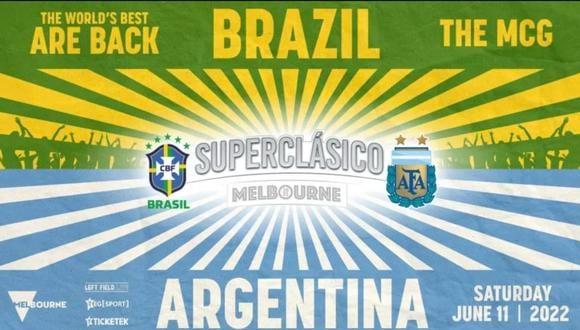 La página de Melbourne Cricket Ground confirmó amistoso de Argentina y Brasil. (Foto:  Melbourne Cricket Ground)