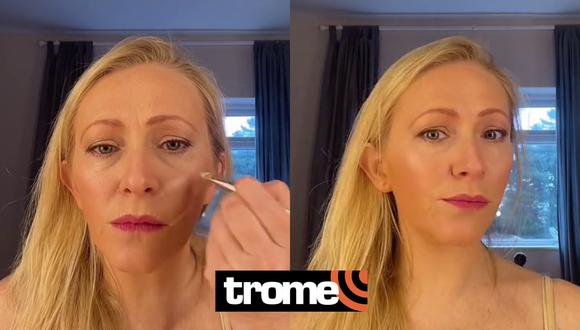 Suzi Strover dejó atónito a más de uno en redes sociales al enseñar su truco para un 'levantamiento facial instantáneo' utilizando maquillaje. | Crédito: @skincaresuzi / TikTok