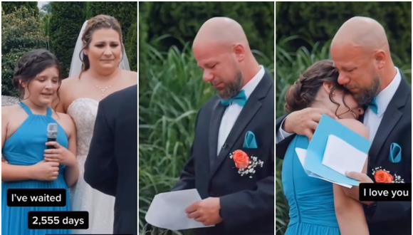 Una niña le pidió a su padrastro que la adopte el día de su boda: emotivo momento se volvió viral. (Foto: @tjdukesfilms)
