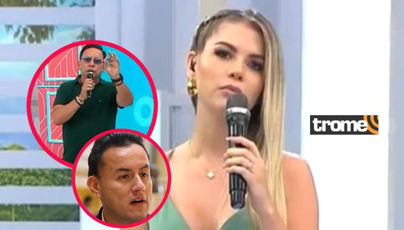 Brunella Horna se molesta por comentario de Ricardo Rondón. Foto: Captura América TV.