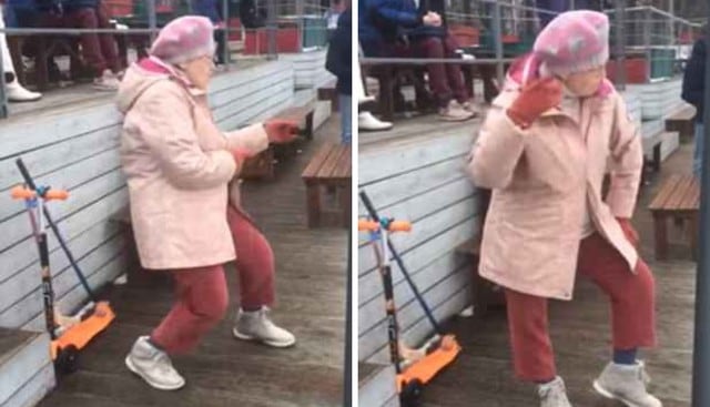 Una mujer de la tercera edad se metió al público al bolsillo con su electrizante talento para el baile. (Fotos: theCHIVE en Facebook)