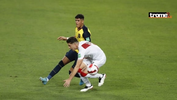 El delantero Santiago Ormeño no tuvo mayor trascendencia en el Perú - Ecuador. (Foto:GIANCARLO AVILA / @photo.gec)