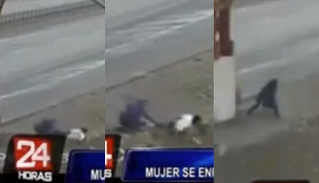 Mujer ataca a pedradas a ladrón