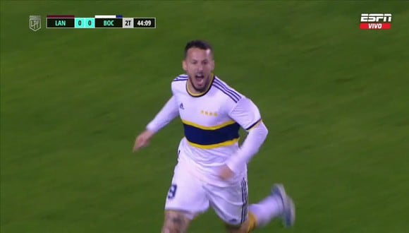 Gol de Darío Benedetto para el 1-0 de Boca Juniors vs. Lanús. (Captura: ESPN)