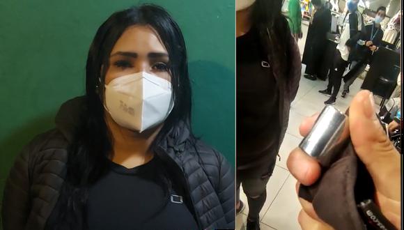 La detenida Brenda Milagros Espinoza Rea (22) fue captada por las cámaras de seguridad de tienda y ante esta prueba en su contra admitió su delito. (Foto: PNP)