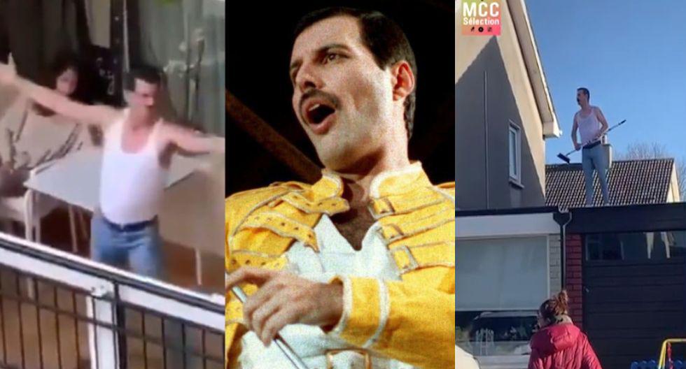 Varias personas imitan a Freddie Mercury durante cuarentena. (Facebook/Agencias)