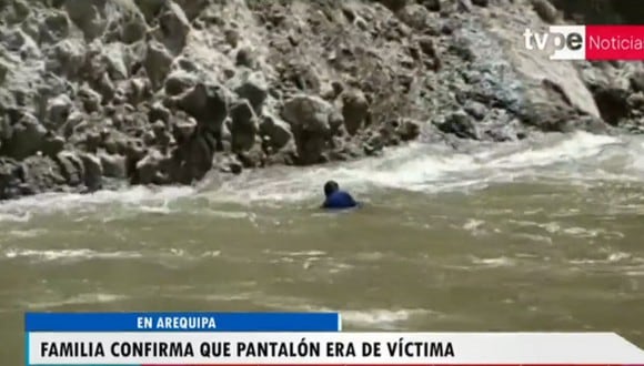 Familia de joven desaparecido confirma que pantalón era de la víctima. Foto: TV Perú Noticias