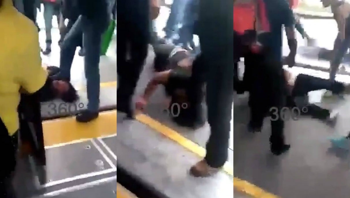 Ladrón que intentó robar en el Metro de México fue ajusticiado por los pasajeros. Foto: Captura de pantalla de Facebook