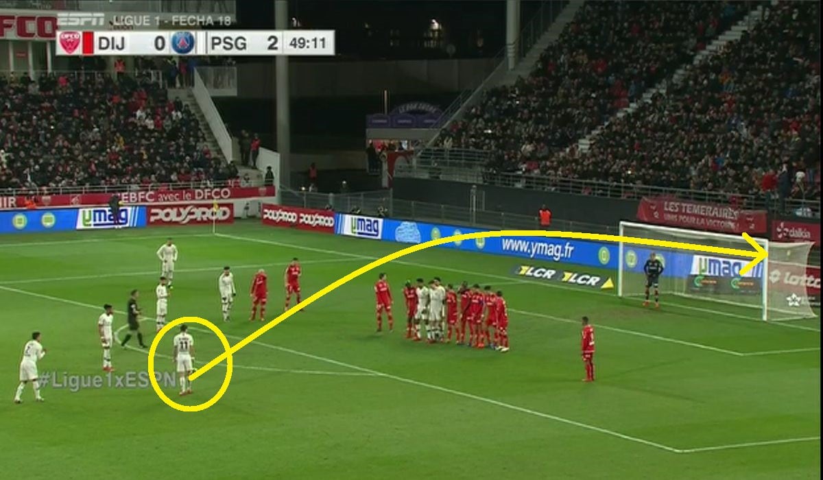 GOLAZO de Di María: Descomunal tanto de tiro libre en el PSG vs Dijon por la Liga de Francia