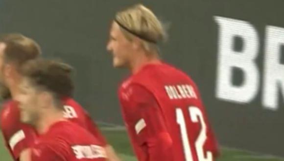 Goles de Dolberg y Skov Olsen para el 2-0 de Dinamarca vs. Francia en Copenhague. (Captura: ESPN)