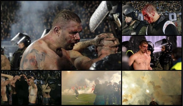 Partizan vs Estrella Roja: Brutal pelea entre hinchas tiñó de sangre el derbi de Belgrado [FOTOS]