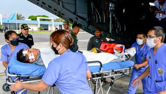 Ronald Villasante Toque fue evacuado a Lima desde Juliaca debido a la complicación de sus lesiones. (Foto: Mininter)
