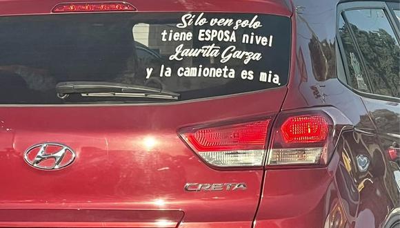 En esta imagen se observa la advertencia puesta en un auto por parte de su mujer. (Foto: Facebook/ Wendy Vargas)