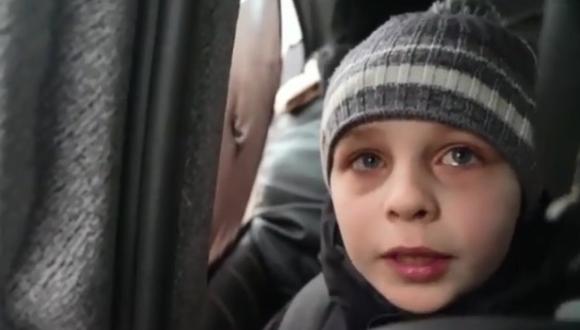 El desgarrador relato de un niño ucraniano que tuvo que dejar a su padre en Kiev. (Foto: @rezarvhimi)