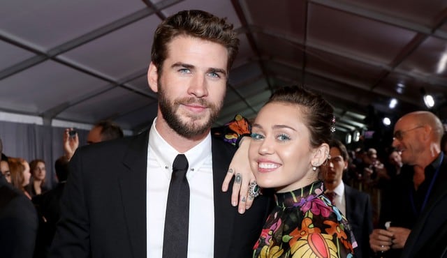 Miley Cyrus y Liam Hemsworth (Foto: AFP)