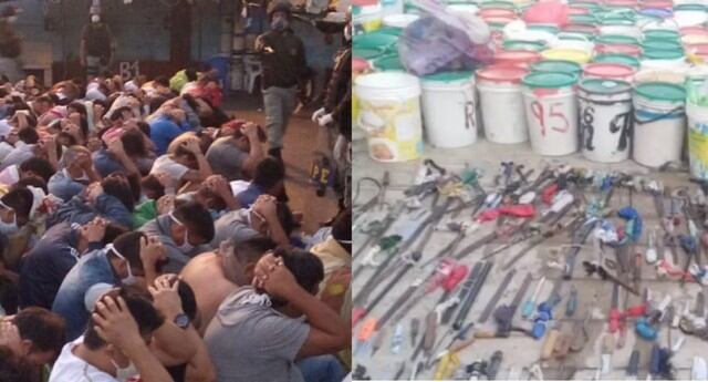 INPE hace requisa en penal de Chiclayo y decomisa 85 cuchillos, 25 televisores y 120 galones de chicha.