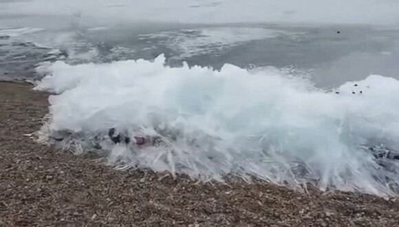 Videos virales YouTube: ¡Olas congeladas en Siberia!