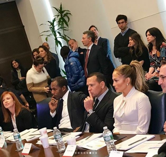 Jennifer Lopez y Alex Rodríguez en la reunión de Project Destined