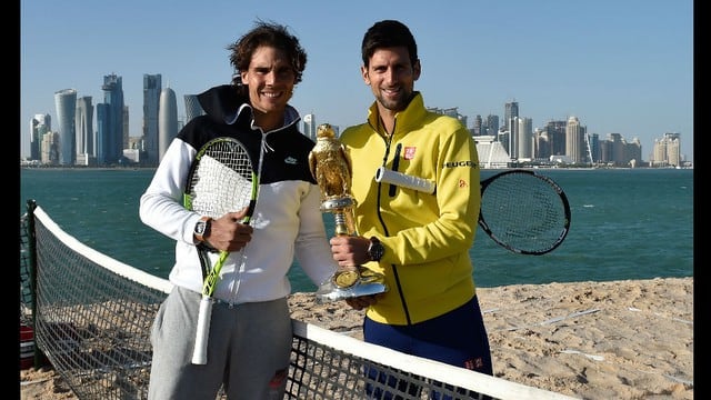 Novak Djokovic y Rafael Nadal cara a cara en Doha.