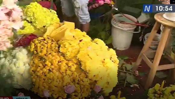 Vendedores esperan que aumente venta de flores con la cercanía a días del Año Nuevo. (Captura: Canal N)
