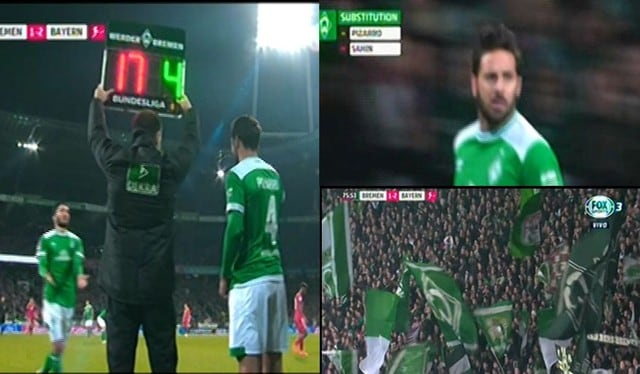 Claudio Pizarro recibió sonora ovación tras ingreso en el Werder Bremen vs Bayern Múnich por Bundesliga