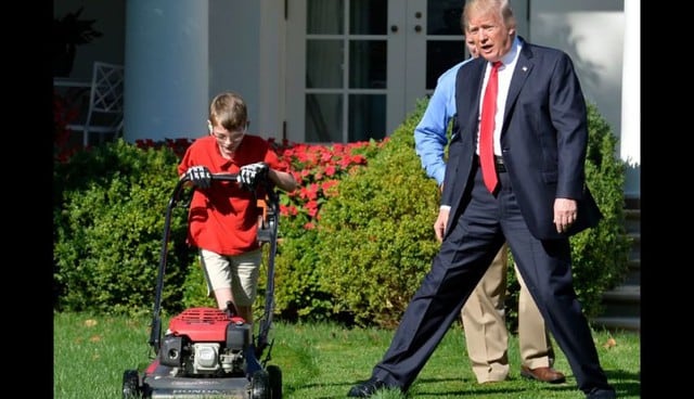 Donald Trump y su nuevo jardinero, Frank.
