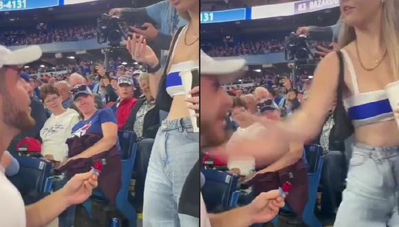 El momento viral ocurrió durante un partido de béisbol. (TikTok/ @canadianpartylife)