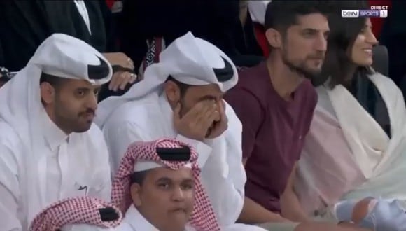 La reacción de los jeques en Qatar tras los goles de Ecuador. (Foto: Captura)