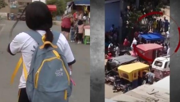 En Sullana (Piura), asaltantes hirieron de bala a una estudiante que puso resistencia para evitar que le arrebaten el equipo móvil. (Captura: Referencia América Noticias)