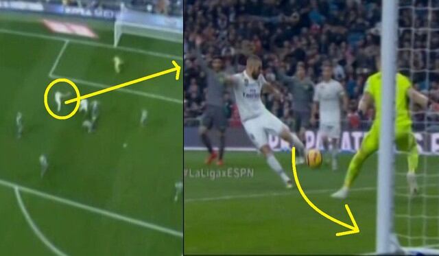 Real Madrid vs Real Sociedad: Benzema falla gol (Fuente: ESPN 2)