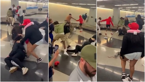 Pasajeros se golpean en aeropuerto y generan indignación. (Foto: NBC Chicago / YouTube)