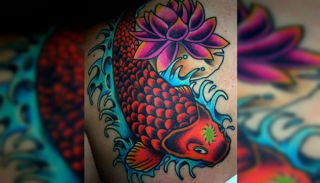 Tatuajes con significado de pez Koi.