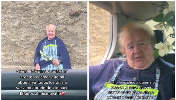 Anciana en TikTok logra revivir el amor en usuarios con tierno gesto hacia su esposo fallecido. (Foto: @luu_sia / TikTok)