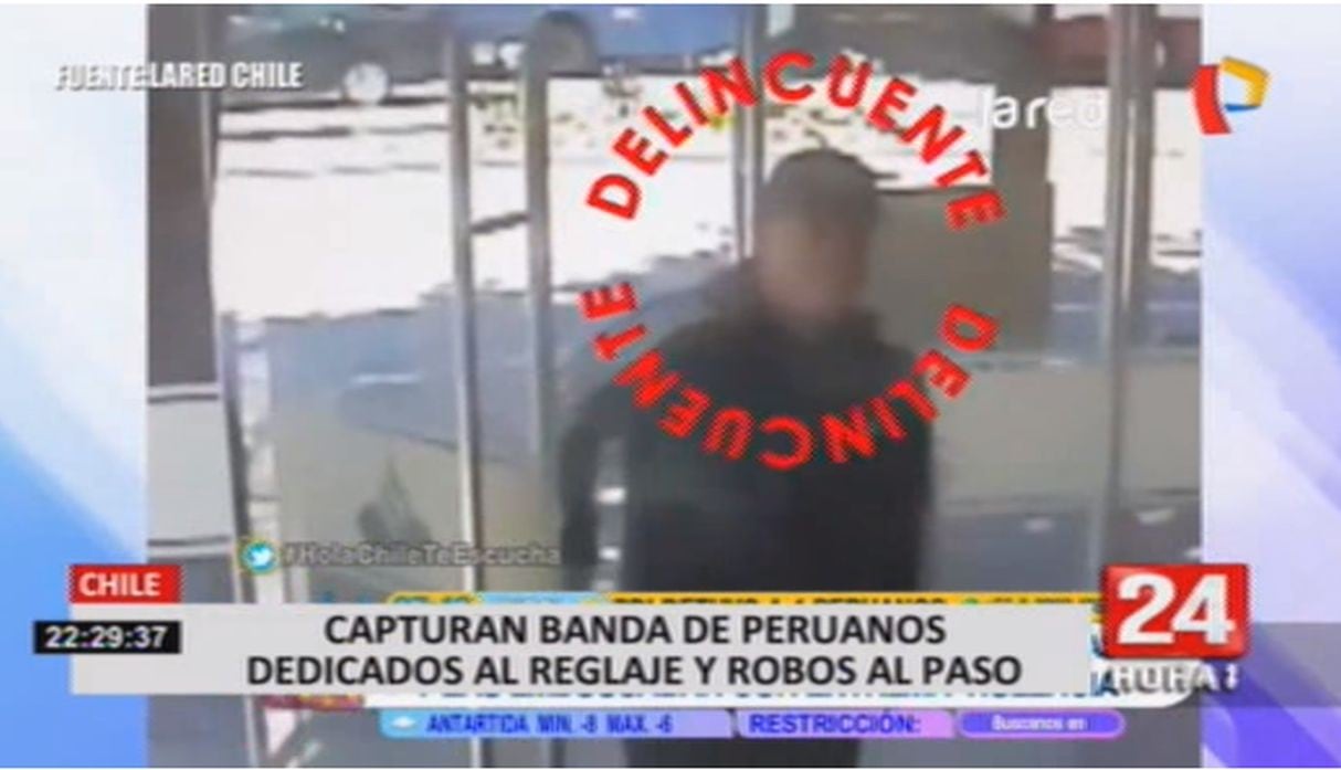 Banda de peruanos fueron capturados en Santiago de Chile. (Capturas: 24 Horas)