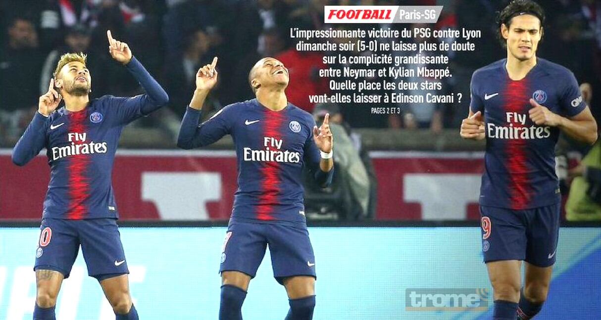 Edinson Cavani se siente apartado de la sociedad entre Neymar y Kylian Mbappé.