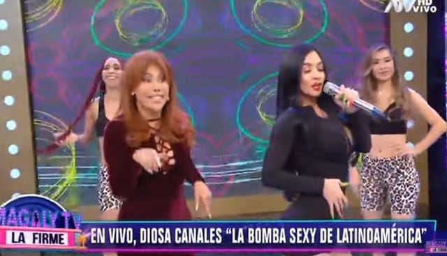 Diosa Canales sorprendió a Magaly Medina en su programa. (Capturas: Magaly Tv. La frime)