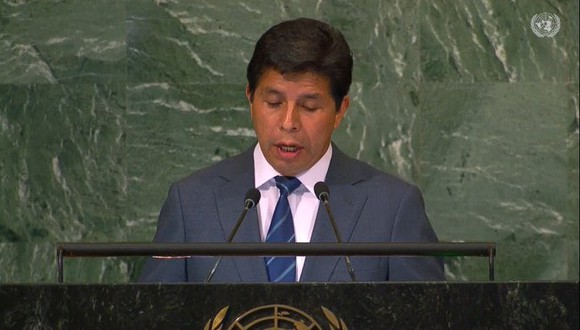 El presidente de la República, Pedro Castillo, dio un discurso en el 77 periodo de sesiones de la Asamblea General de las Naciones Unidas. (Foto: Naciones Unidas)