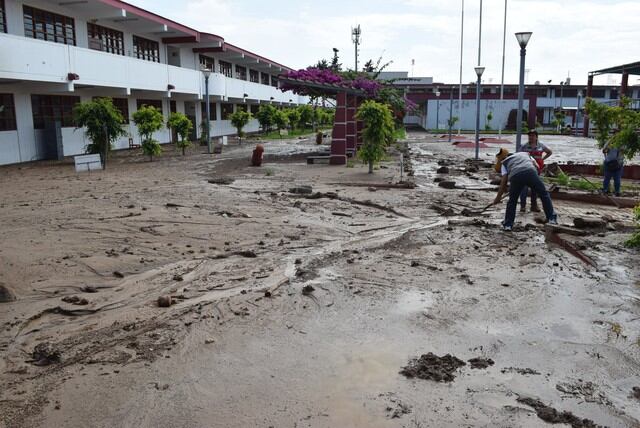 Huaico en Tacna causó daños en la I.E. Modesto Basadre. (FOTOS: DRE Tacna)