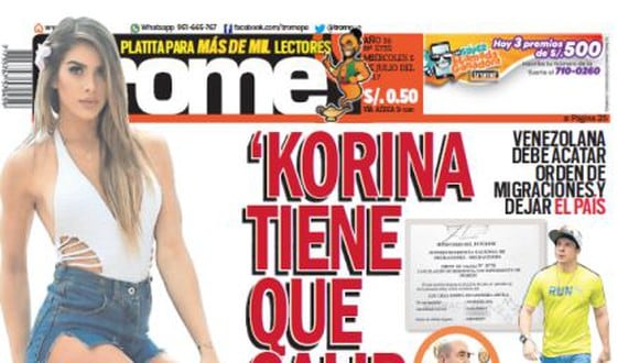 'Korina tiene que salir del Perú'.
