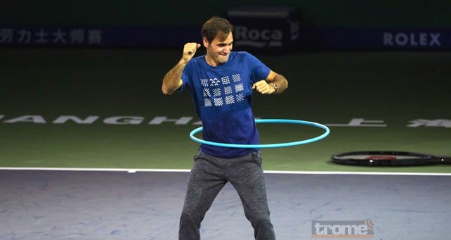 Roger Federer  demostró su  cuota de humor y sorprendió a sus fanáticos en Shanghai