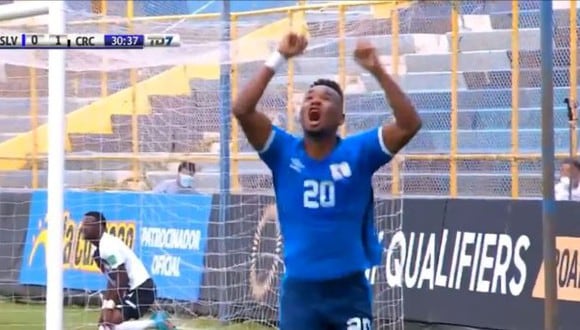 Gol de Cristian Gil para el 1-1 en El Salvador vs. Costa Rica. (Captura: Teletica)