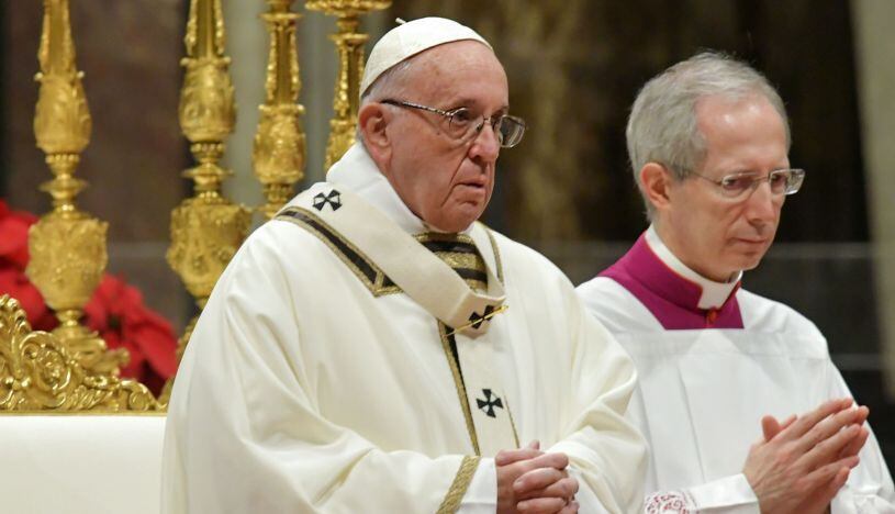 La misa de Nochebuena es uno de los momentos destacados del año litúrgico del Vaticano y con la ceremonia del papa Francisco empieza una semana ocupada.. (Foto: AFP).